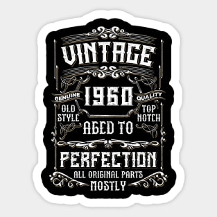 60 Years Old Born in 1960 Vintage 60th Birthday T-Shirt Sticker